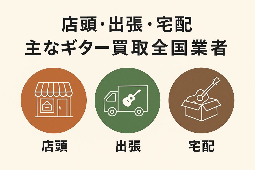店頭・出張・宅配|主なギター買取全国業者
